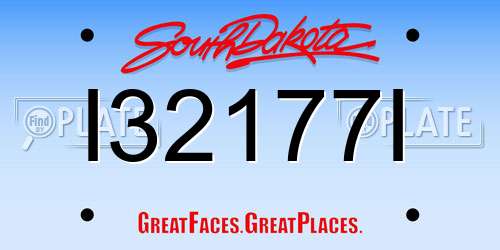 I32177I South Dakota License Plate