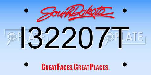 I32207T South Dakota License Plate