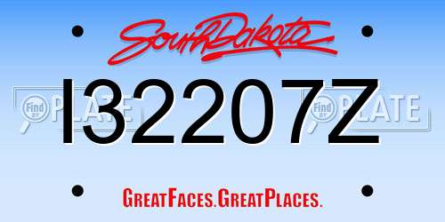 I32207Z South Dakota License Plate