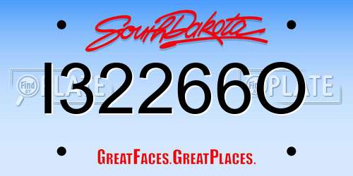 I32266O South Dakota License Plate