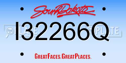 I32266Q South Dakota License Plate