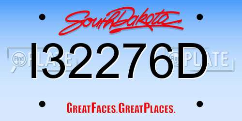 I32276D South Dakota License Plate