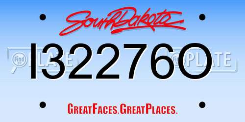 I32276O South Dakota License Plate