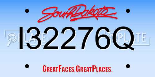 I32276Q South Dakota License Plate