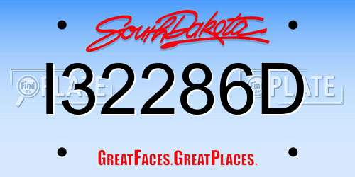 I32286D South Dakota License Plate
