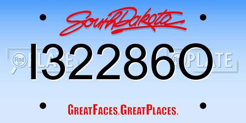 I32286O South Dakota License Plate