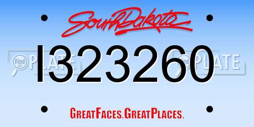 I323260 South Dakota License Plate