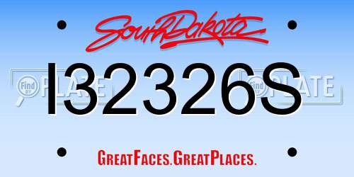 I32326S South Dakota License Plate