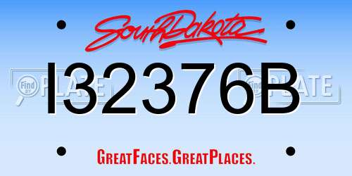 I32376B South Dakota License Plate