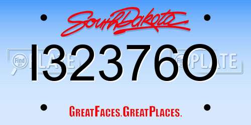 I32376O South Dakota License Plate