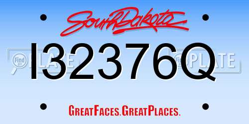 I32376Q South Dakota License Plate