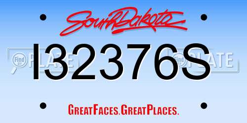 I32376S South Dakota License Plate