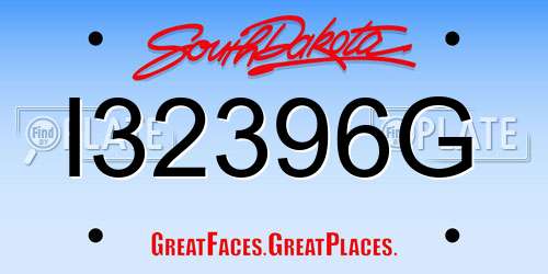 I32396G South Dakota License Plate