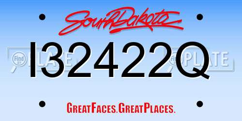 I32422Q South Dakota License Plate