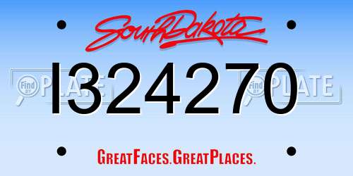 I324270 South Dakota License Plate