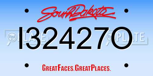 I32427O South Dakota License Plate
