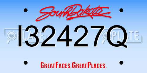 I32427Q South Dakota License Plate