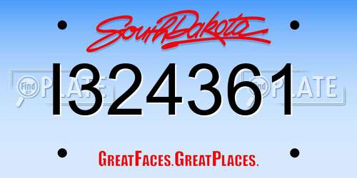 I324361 South Dakota License Plate
