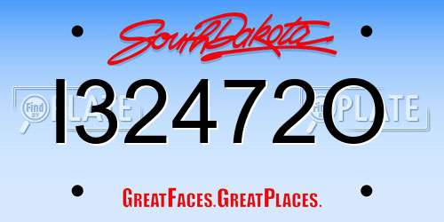 I32472O South Dakota License Plate