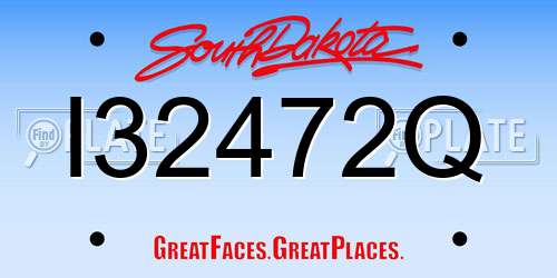 I32472Q South Dakota License Plate