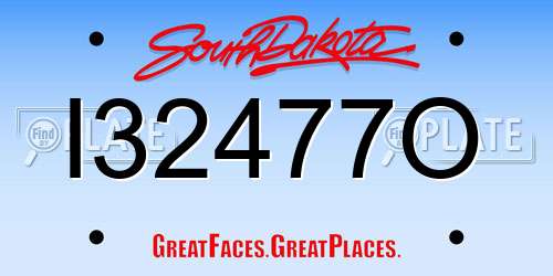I32477O South Dakota License Plate
