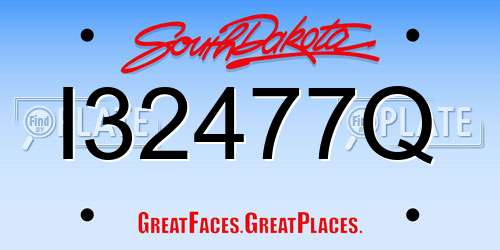 I32477Q South Dakota License Plate
