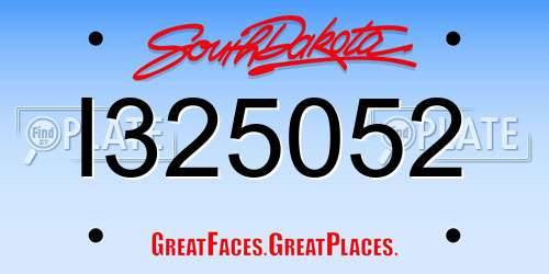 I325052 South Dakota License Plate