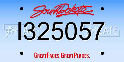 I325057 South Dakota License Plate