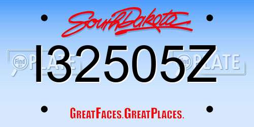 I32505Z South Dakota License Plate