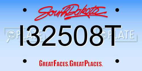 I32508T South Dakota License Plate