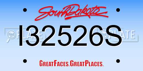 I32526S South Dakota License Plate