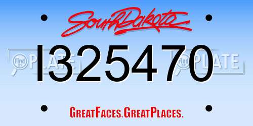 I325470 South Dakota License Plate