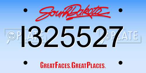 I325527 South Dakota License Plate