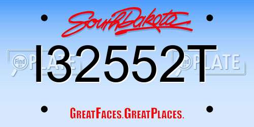 I32552T South Dakota License Plate