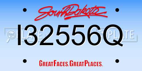 I32556Q South Dakota License Plate