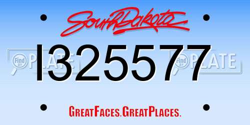I325577 South Dakota License Plate