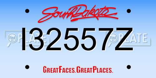 I32557Z South Dakota License Plate