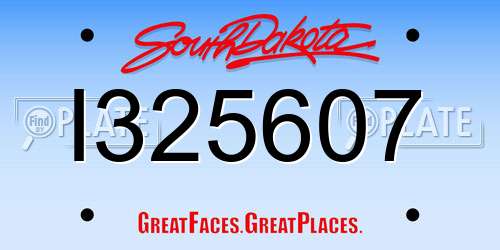I325607 South Dakota License Plate