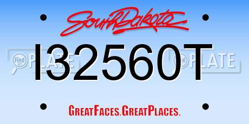 I32560T South Dakota License Plate