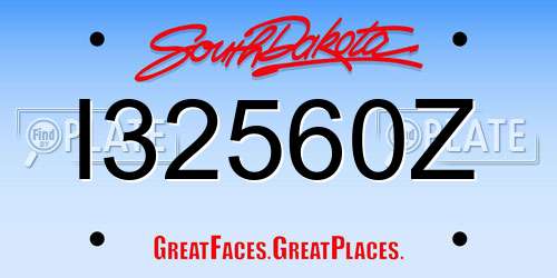 I32560Z South Dakota License Plate