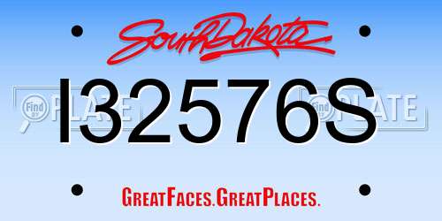 I32576S South Dakota License Plate