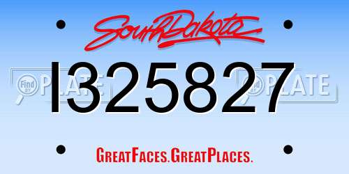 I325827 South Dakota License Plate