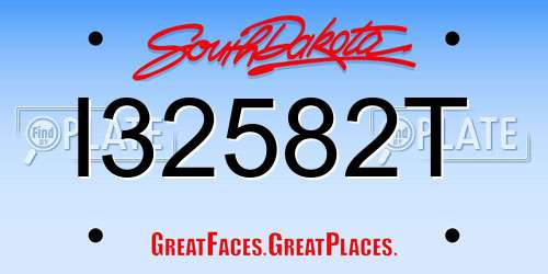 I32582T South Dakota License Plate