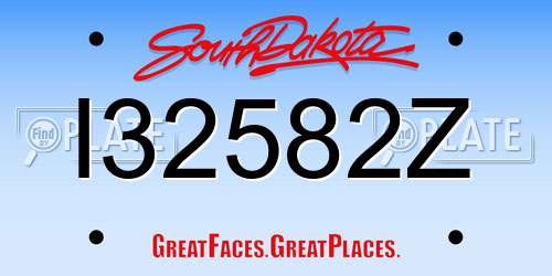 I32582Z South Dakota License Plate
