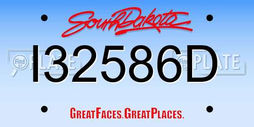 I32586D South Dakota License Plate