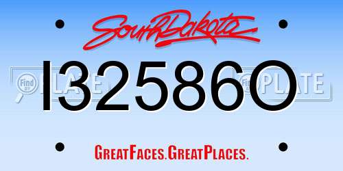 I32586O South Dakota License Plate