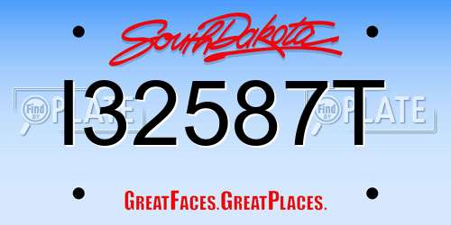 I32587T South Dakota License Plate