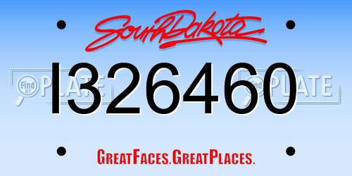 I326460 South Dakota License Plate