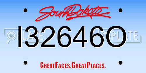 I32646O South Dakota License Plate