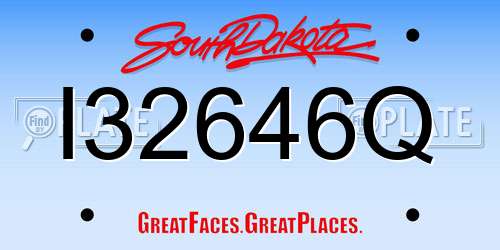 I32646Q South Dakota License Plate